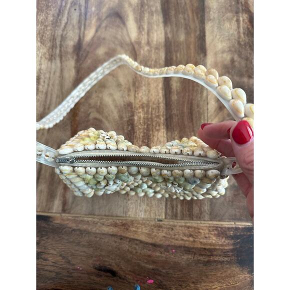 Vintage Beautiful Handmade Sea Shells Mermaid Purse Hand Shoulder Bag - Picture 5 of 8